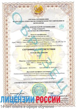 Образец сертификата соответствия Великие Луки Сертификат OHSAS 18001